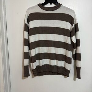Striped Brown and White Women’s Sweater
